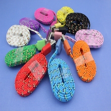 1M 3FT High Quality 10 Colors Flat Braided Flat Woven Wire for iPhone 5 5s 6