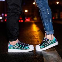 HOT Fluorescent Light Up Casual Shoes Unisex Men Lady Fashion Faux Leather Flat Lace-Up Glowing Noctilucence Luminous Shoes L168