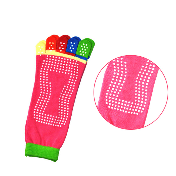 Women Girls Cotton Warm Multicolor Anti slip Five Toe Exercise Socks