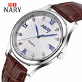 Nary Watches Men Business Fashion Leather Wristwatch Waterproof Watches Quartz Watch Personality Casual Relogio W0838