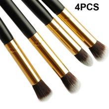 1Set 4pcs Professional Eye Brushes Set Eyeshadow Foundation Mascara Blending Pencil Brush Makeup Tool Cosmetic Black