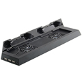 USB Dual Fan Cooling Cooler Charging Vertical Station Stand Holder For Sony for PS4 Black Video