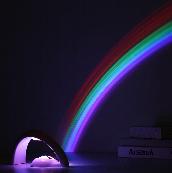 LED Lucky Rainbow Projector Room Night Light Color Lamp Magic Romantic Kids New