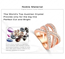 Stylish Style Ring 18K Rose Gold Plated Austrian Crystal SWA Element Women Rings Exaggerated Ring Ri