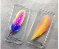 Colors Plume Feather Clear TPU Skinny Skin Silk Printing Cover Case For iphone6 6s 6plus Case
