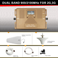 Full Smart DUAL BAND 900 2100mhz speed 2g 3g mobile signal booster signal cell phone repeater