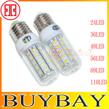 Newest SMD5730 9W 12W 15W 18W E27 led bulb 220V/110V Warm White/ white, 24LEDs 36LEDs 48LEDs 56LEDs 5730 Led lamp Corn Light