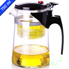 New Design Tea Pot 750ml Simple Tea Kettle Teapot Heat Resistan Glass Convenient Office Teapot Set