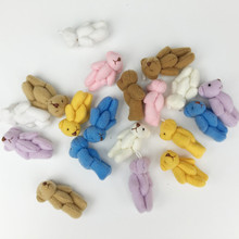 1PC Super Kawaii Mini 4cm Joint Bowtie Teddy Bear Plush Kids Toys Stuffed Dolls Wedding Gift For Children BL1145