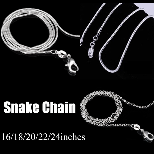 2015 aliexpress cheapest silver necklace 16 18 20 22 24inches Lobster Clasp 925 silver snake chain