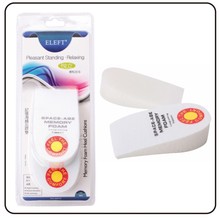 6 pairs Memory foam inserts heel pads cushions foot care elevator insoles with 2.5 cm up for women men leather shoes