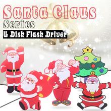 USB Flash Drive 4GB 8GB 16GB 32GB 64GB Cartoon Santa Claus Christmas Trees Shape Pendrive Memory Stick Pen Drive free shipping