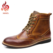 2015 Fashion Men’s Martin Boots British Style Brogue Boots Shoes Men Oxford Shoes for Men Genuine Leather Boots Size:38-45 M1702