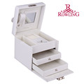 ROWLING WHITE BLACK Faux Leather Jewelry Box Beads Ring Bracelet Storage Box Jewelry Organizer Gift