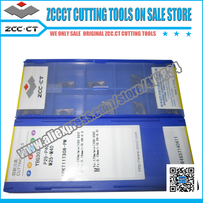 Free Shipping APKT 11T308 PM YBG302 40PCS LOT ZCC CT Cemented Carbide CNC Milling Tool Insert