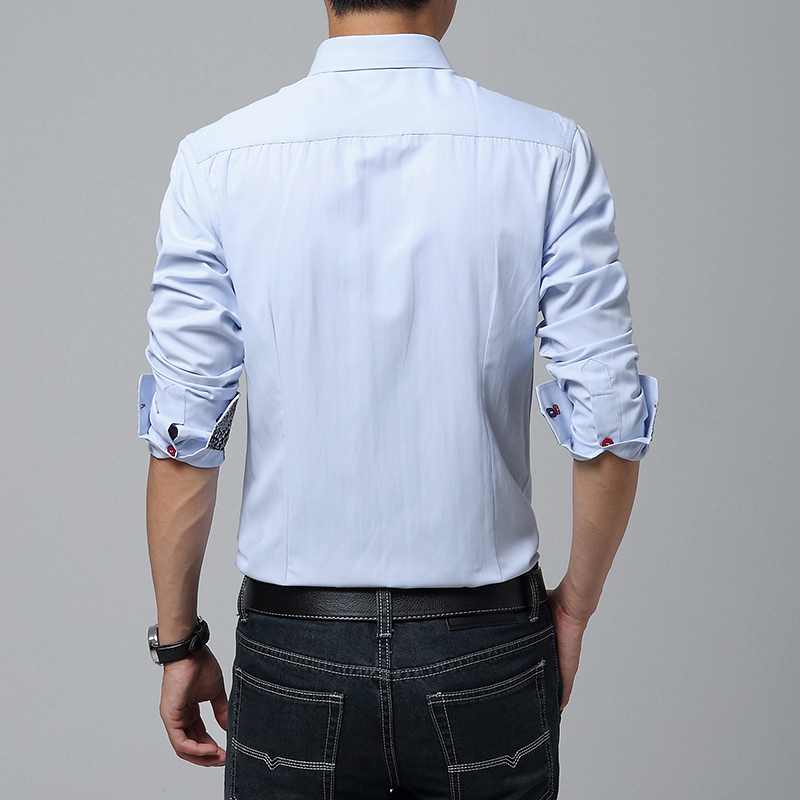 2015 New Spring Fashion Brand Men Personality Button Slim Fit Men Long Sleeve Shirt Men High