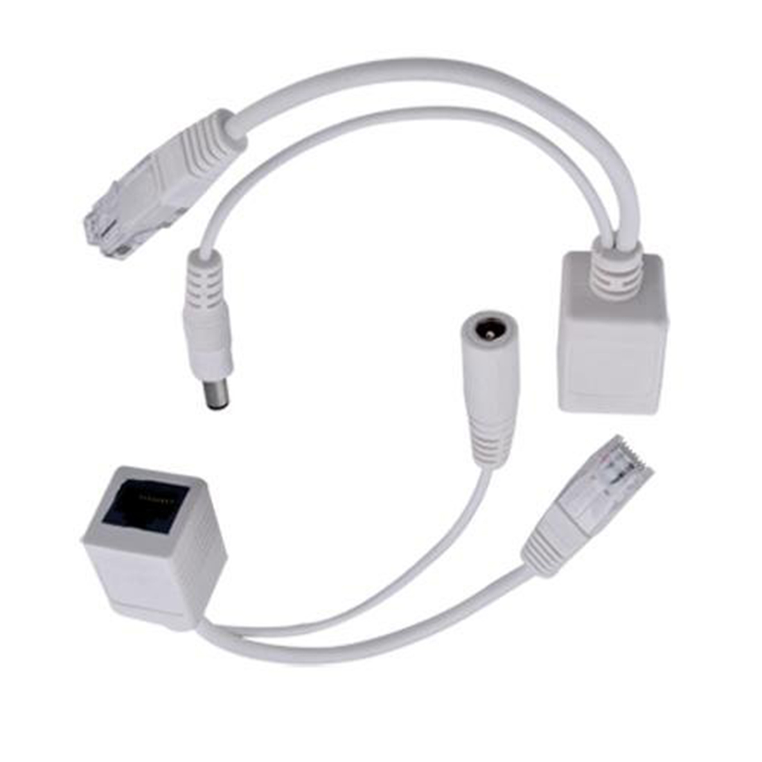 2015 White Poe Power Over Ethernet Injector Splitter Cable Kit For Ip Telephones Cameras