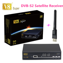 Freesat V8 Super DVB-S2 Satellite TV Receiver +1PC USB Wifi Support PowerVu Biss Key Cccamd Newcamd Youtube Youporn receiver
