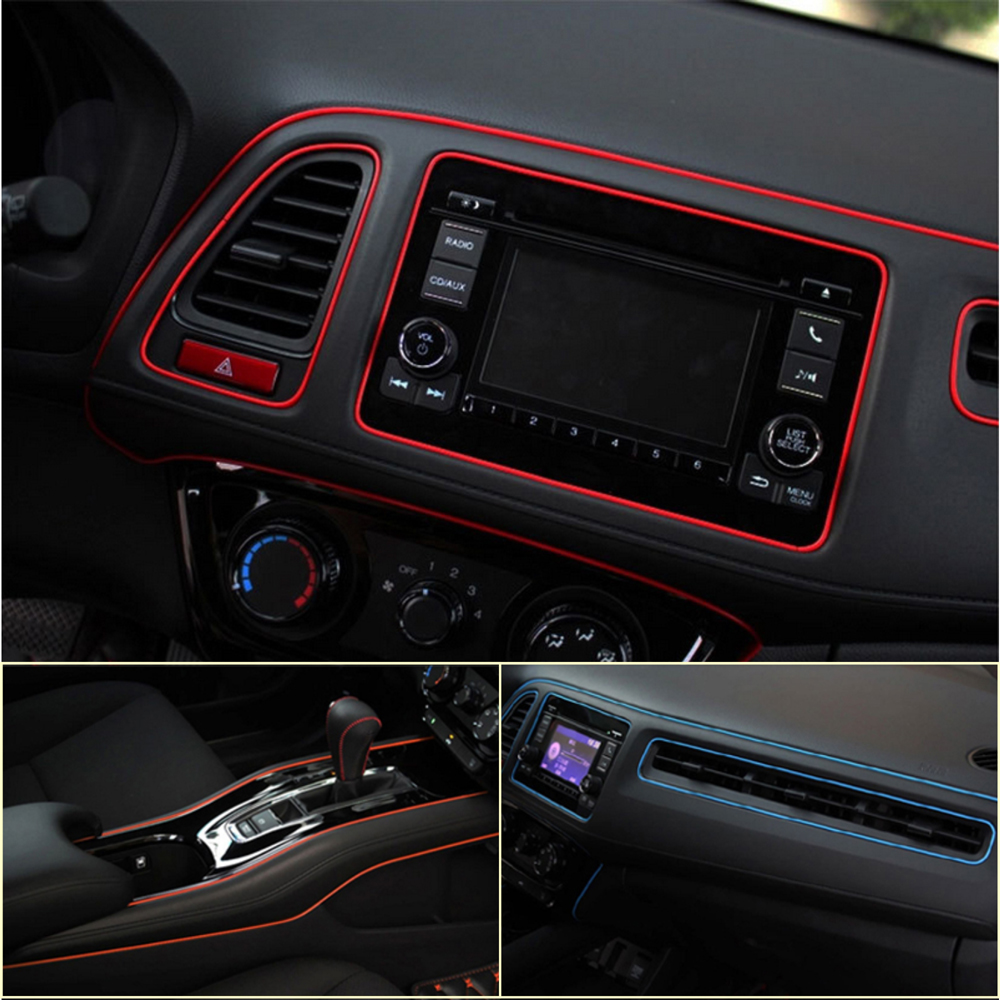Fashion Auto Car interior Decorative thread stickers Insert type Air Outlet Dashboard Decoration Strip car styling