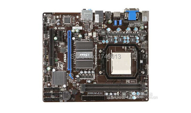 Free shipping 100% original motherboard for MSI 880GM-E35 DDR3 AM3 880G 16GB  Integrated Open nuclear motherborad