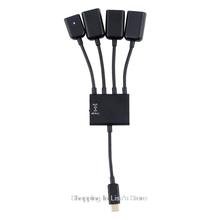 1pc High Quality 4 Port Micro USB for Android Tablet Smartphone Computer PC Power Charging OTG