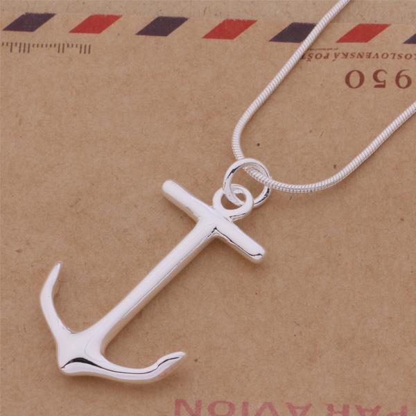 new fashion silver plated charms Anchors charms men women cute nice hot necklace jewelry simple women