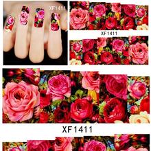 2016 Manicure Nails 2sheets Hot Designs Fashion Charm Flower Colorful 3d Tips Nail Art Stickers Water
