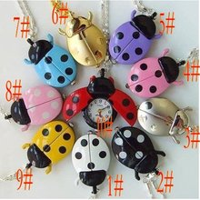 1pcs free shipping beetle Necklace Pocket Pendant Watch Child Girl Watch Fashion