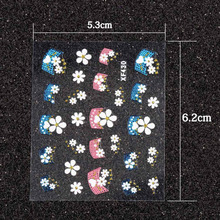 50 Sheets set 3D beauty Nail Art Stickers Mixed Decal DIY Decoration Transfer Manicure Tips sticker