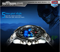 TVG Hight Quality Stainless Steel Black Men s Clock Fashion Blue Binary LED Pointer Watch Mens