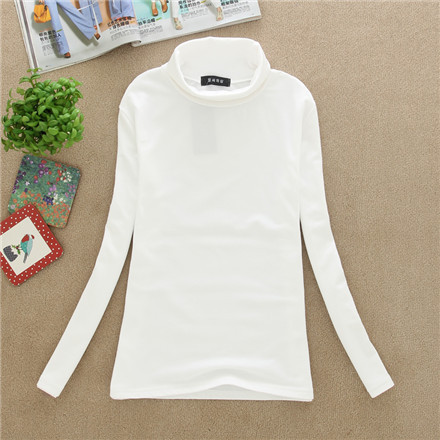 2015 New Autumn Winter T Shirt Women Tops Thick Velvet Warm Tshirt Women Wild Camisetas Slim Turtleneck Vetement Femme Plus Size (4)