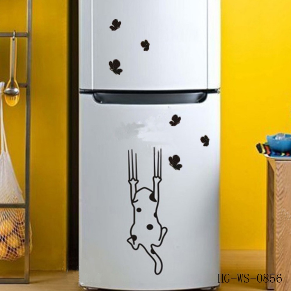 Наклейка на холодильник кот