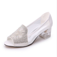 2016 High Wedge Heel Sandals Rhinestone Flower Style Peep-toe Transparent Shoes Women’s Summer Shoes Mesh Women Shoes