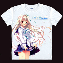 Hot Sale Da Capo III DC Sara Rukawa short sleeves shirts, a round neck, crew neck, no collar Cosplay christmas