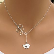 XL262 Girl’s fashion explosion models Alloy leaves bird pendant necklace chain clavicle for Women jewelry accessories AliExpress