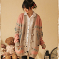 Harajuku Spring Autumn Women s Cartoon Deer Jacquard Cardigan Outerwear Sweater Mori Girl Ruffle Lolita Cute