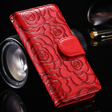 3D Brand Luxury Flower Pattern Leather Wallet Case For iphone 6 6s 4 7 plus 5