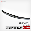 Carbon fiber rear trunk wings spoiler M4 style spoiler for bmw 3 series e90 2005 2011