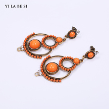 Ethnic Style Vintage Bohemian Colorful Beads Earring Created Gemstone Drop New Brincos Earring For Women Statement