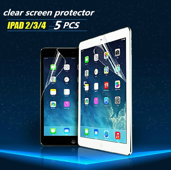 5PCS LOT For iPad 2 iPad 3 Clear Screen Protector Front LCD Screen Guard Protective Film