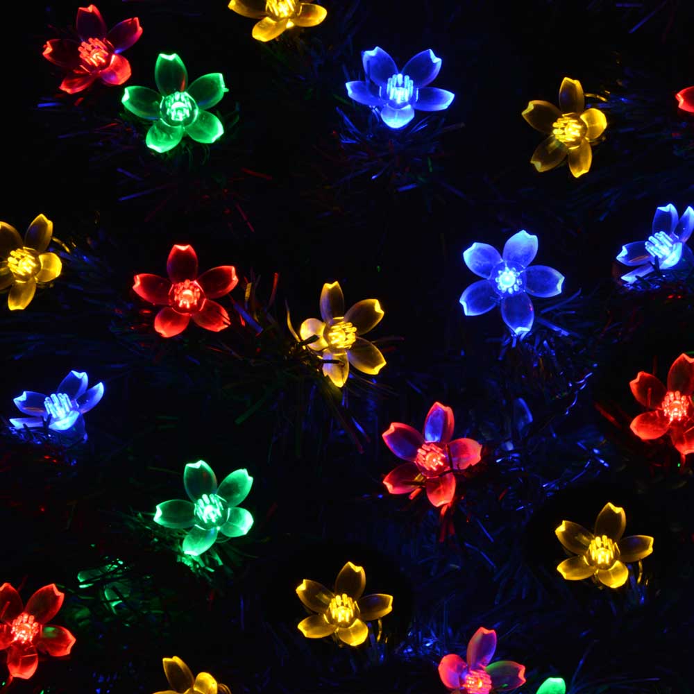 Solar Power Fairy String Lights 7M 50 LED LederTEK Peach Blossom Decorative Garden Lawn Patio Christmas Trees Wedding Party