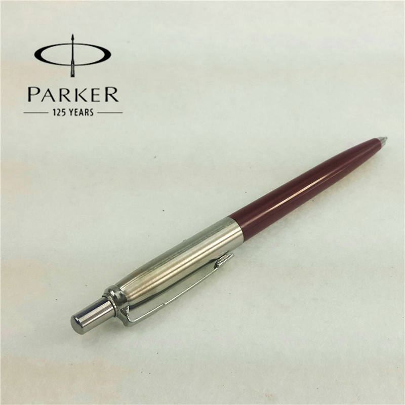 1pcs/lot Parker T wave Ballpoint Pens Red Pen Silver Clip Parker Ballpoint Pens Caneta Sationery School Supplies 13*1.3cm