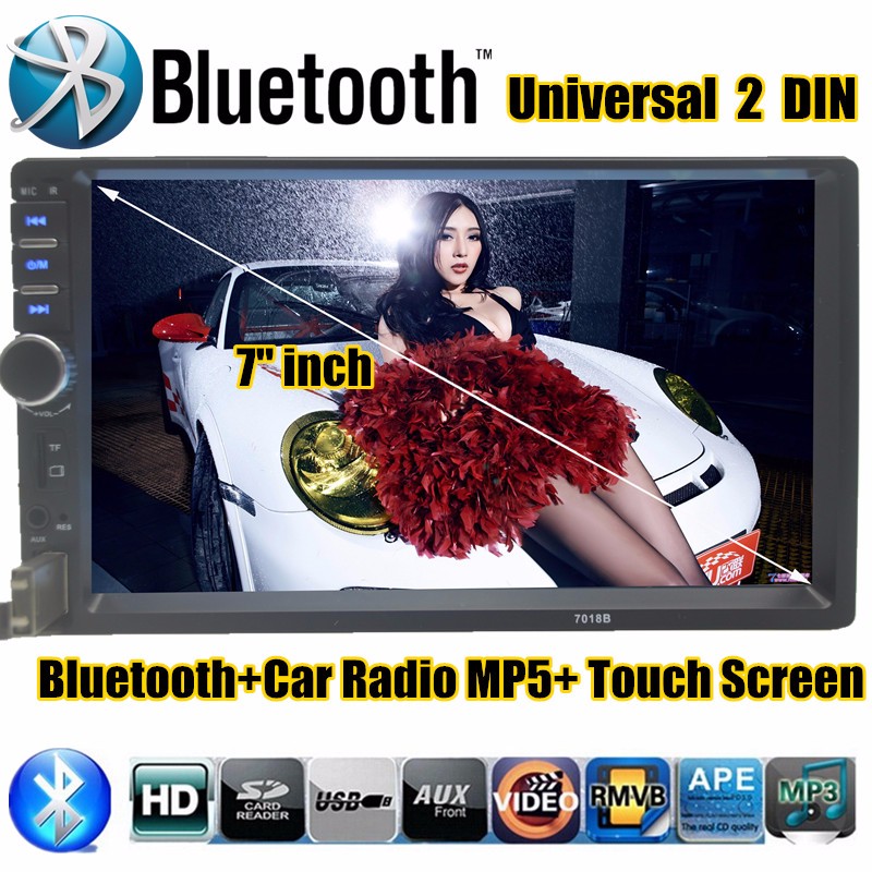 7 inch 2 DIN HD Touch Screen Universal In Dash Car Radio Stereo Head Unit MP5 MP4 MP3 bluetooth Video Auto Stereo in dash TF/USB