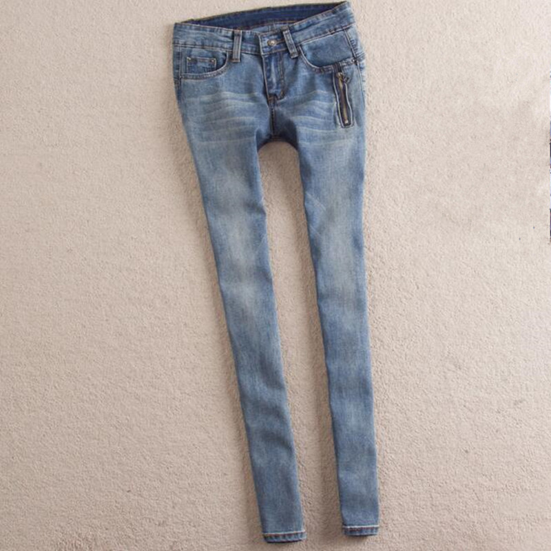 2014 spring and autumn outfit smoke Grey Lady feet jeans pants zipper pencil pants slim hip slimming