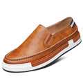 Vintage High Quality 2016 Fashion Men s Leather Shoes Leisure Slip on Men Loafers Thick Heels