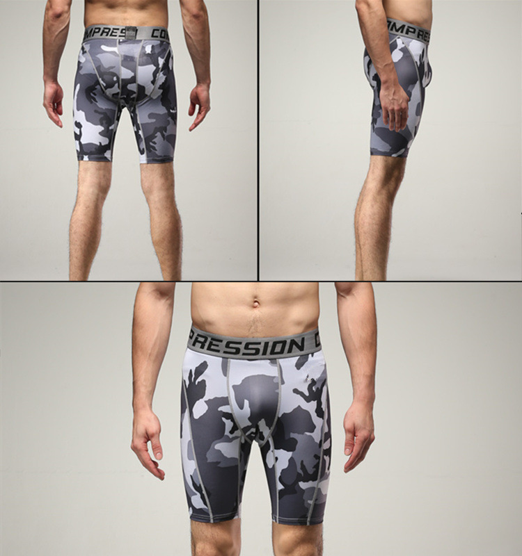 2019 Wholesale Camo Compression Running Men Shorts Absorbent Quick Dry Underwear Breathable