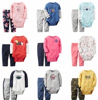 Carters 2015 New Baby Clothing Set bebe bodysuit Baby Boy Casual Suits Girls Spring Autumn Sets 2 pieces/set=1 bodysuit + 1 pant