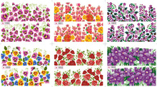 HOT 24 pieces Water transfer printing beauty flowers design stylish nail art sticker decal stickers on