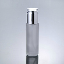 80ML frosted glass bottle with silver lid, glass lotion bottle, press pump bottle