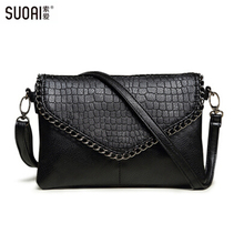 SUOAI 2015 New Small Bag Fashion Messenger Bags For Women Soft Pu Leather Crossbody Bag Female Clutches Party Bag Dollar Price